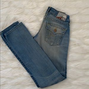 TRUE RELIGION distressed straight jeans LK new 24